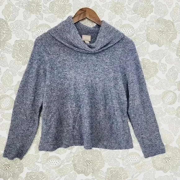 Chico's Cowl neck Crop sweater Women's 2/ L - Picture 1 of 6